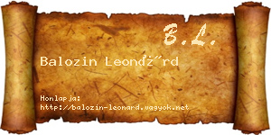 Balozin Leonárd névjegykártya